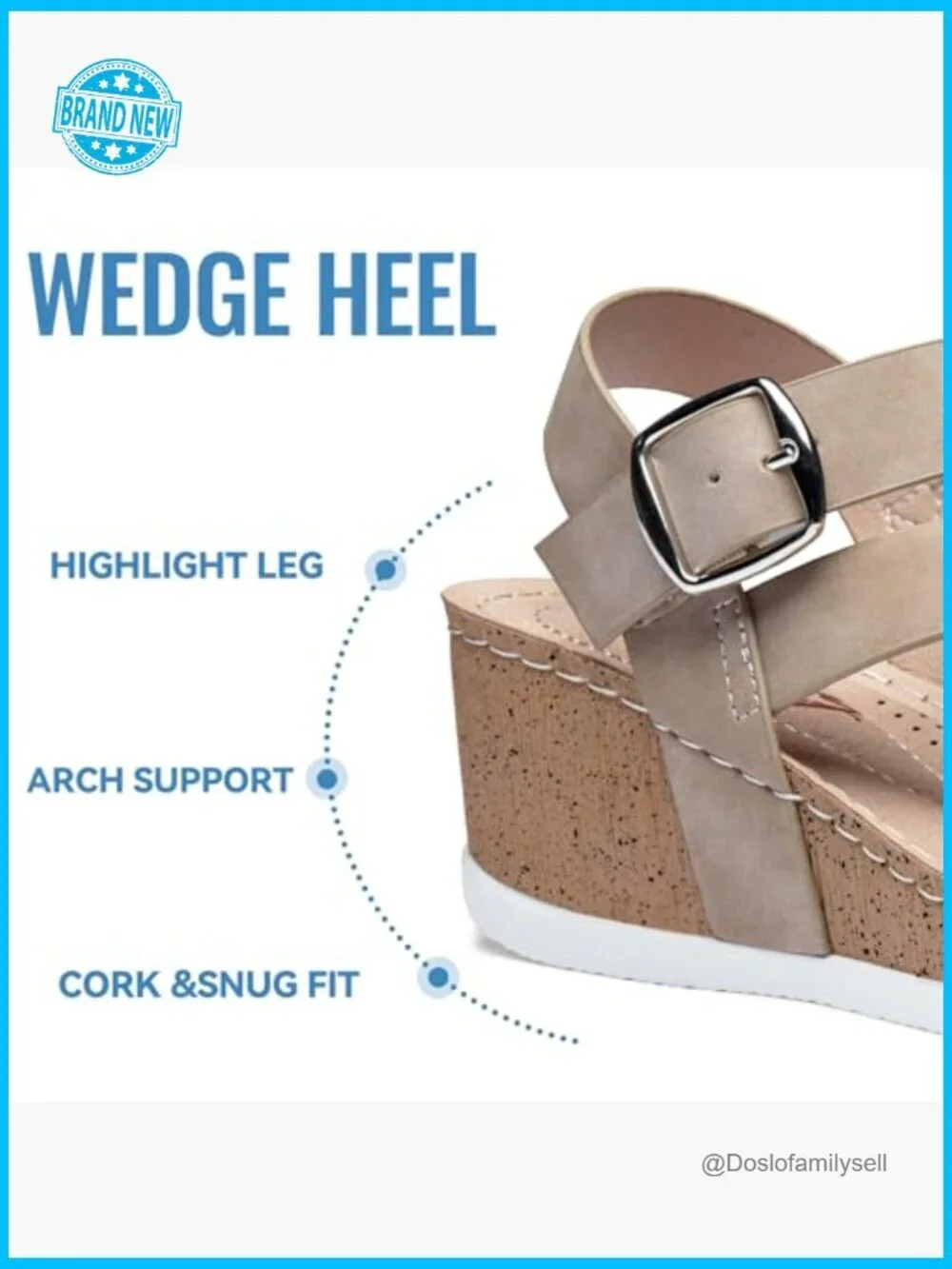 Platform Wedge Sandals Comfortable Open Toe Ankle Strap Summer Walking Shoes
